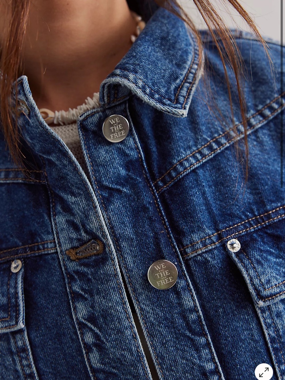 We The Free Jade Denim Jacket in High Tide Blue XS NWT - Picture 5 of 6